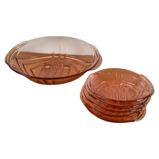 Art Deco Set Perslgazen Schaal En Schaaltjes 1