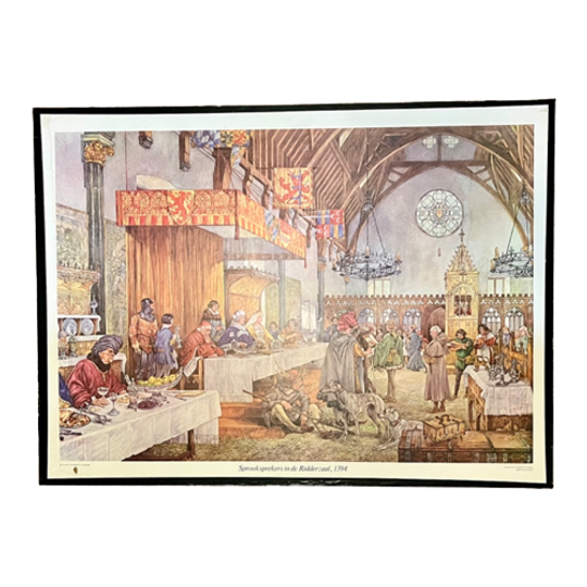 Schoolplaat Uit 1968 “ Sprooksprekers In De Ridderzaal, 1394” 1