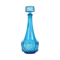Vintage Kobalt Blauwe Karaf 0,5L Glas Made In Belgium
