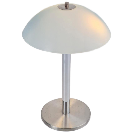 Vintage Mushroom Tafellamp Glas Rvs Chroom ‘60 Mid Century 1