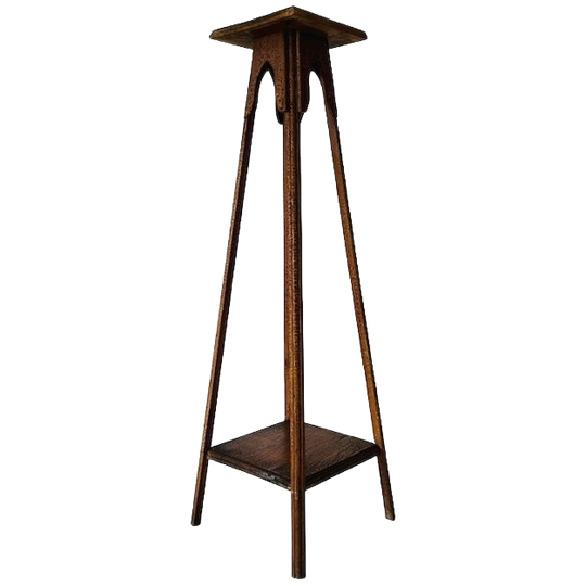 Hoge Vintage Plantentafel Teak Gebrande Verf 1