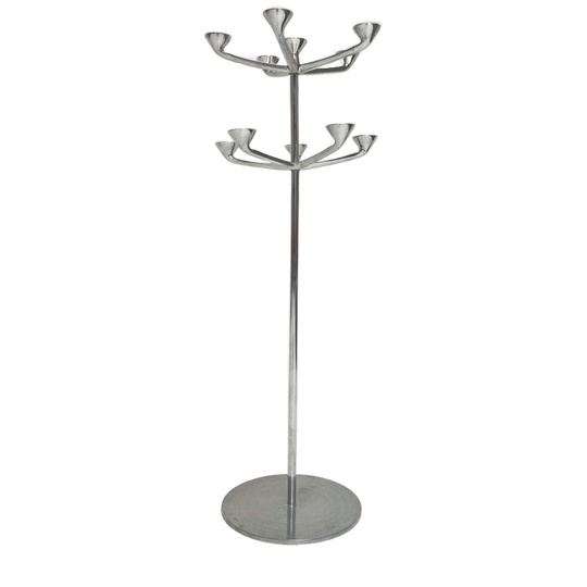 Zilverkleurige Kandelaar 100 Cm, 1980’s 1