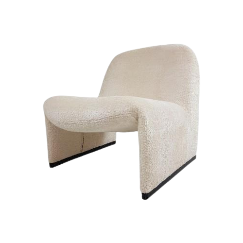 Artifort Alky Crème Teddy Bouclé Beige Zwart Aluminium