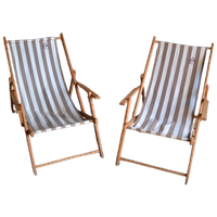 Set Van 2 Vintage Strandstoelen, Tuinstoelen