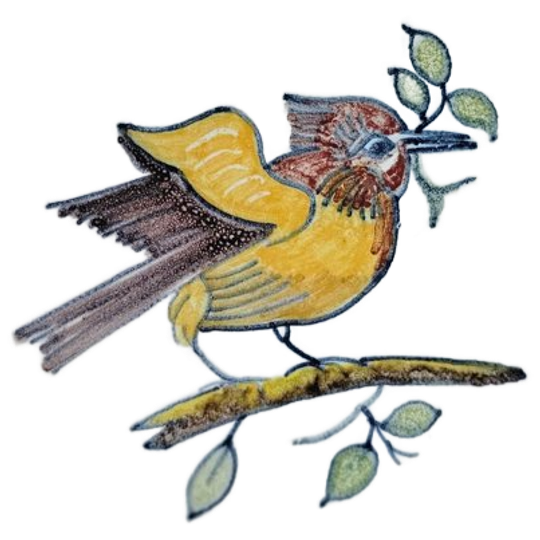 Royal Tichelaar Makkum - Polychroom - Vogel - Holland - 3e Kwart 20e Eeuw 1