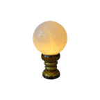 Vintage West-Duitsland Keramische Tafellamp In Donkergele Kleur / Retro Glazen Bureaulamp thumbnail 1