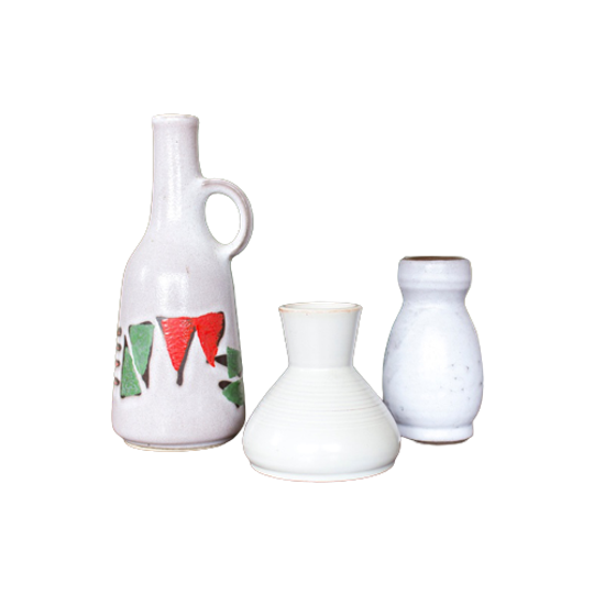 Set Van 3 Kleine Vintage Vaasjes Van Keramiek - Vaas 1