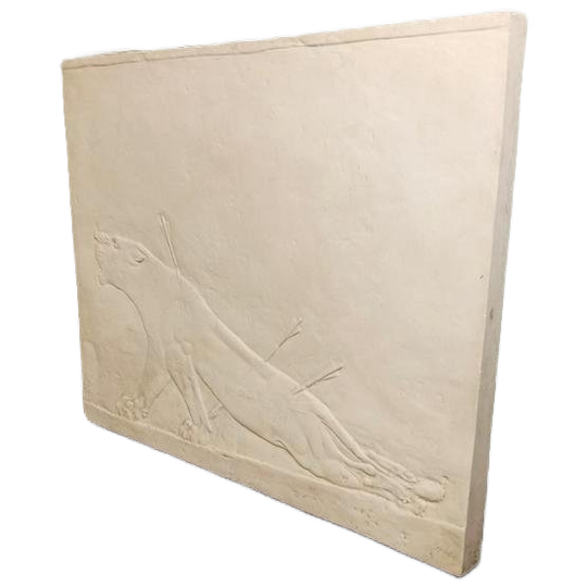 Assyrisch Reliëf Van Gewonde Leeuwin, Muurkunst, 86 X 74 Cm 1