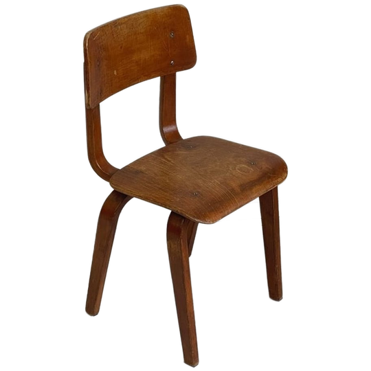 Oud Schoolstoeltje Industrieel Vintage Kids Stoel 1
