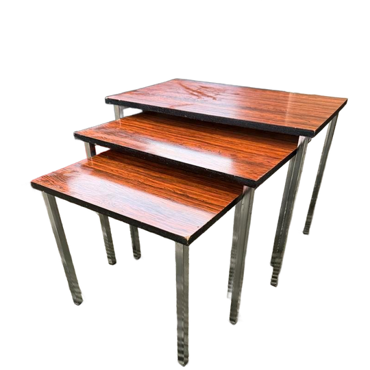Vintage Mimi Set Van 3 Palissander Look Tafels 1