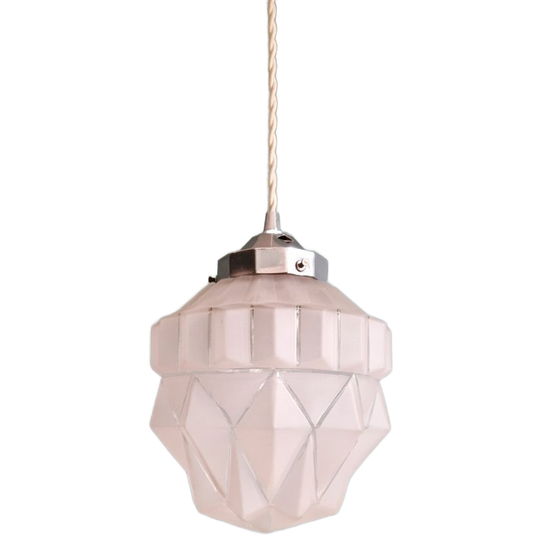 Art Deco Hanglamp In Matglas, 1920-30s 1