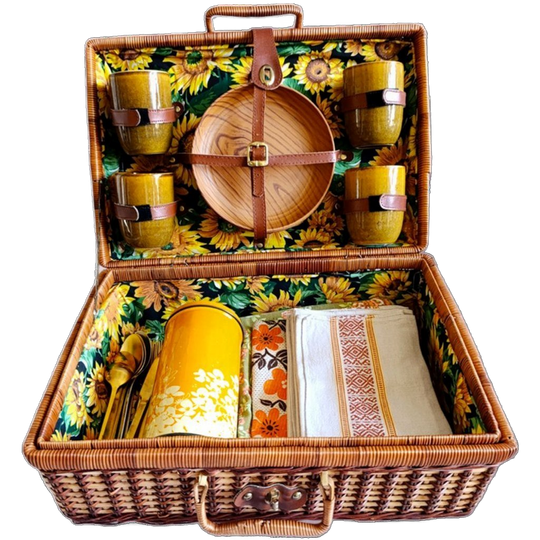 Vintage Unieke Gerestylde Picknickmand, Zomers En Sfeervol 1