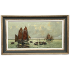 Albert Bern (1898-1968) "zeegezicht". Impressionisme. Olieverf Op Doek. thumbnail 1