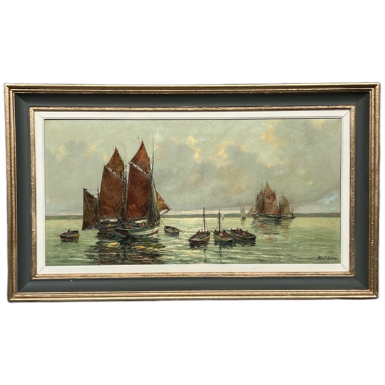 Albert Bern (1898-1968) "zeegezicht". Impressionisme. Olieverf Op Doek. 1