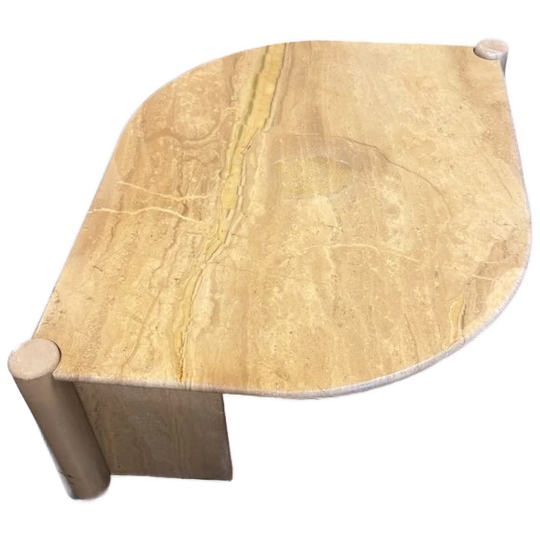 Vintage Italiaanse Travertin Salontafel 1