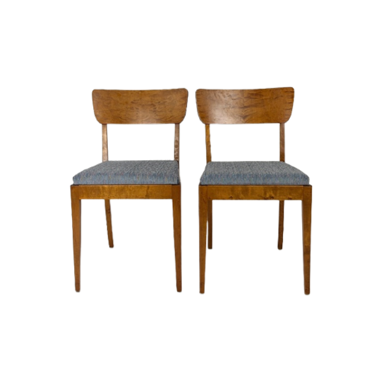 Set Van Twee Vintage Houten Eetkamerstoelen Roros 1