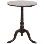 Leuke Antieke Engelse Tilttop Tafel/ Bijzettafel Uit 19e Eeuw Met Een Rond Blad thumbnail 1