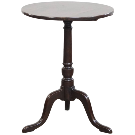 Leuke Antieke Engelse Tilttop Tafel/ Bijzettafel Uit 19e Eeuw Met Een Rond Blad 1