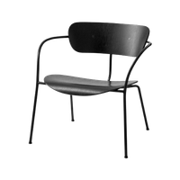 &Tradition Pavilion Lounge Av5 Stoel Hout Staal Zwart