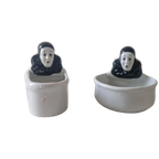 2 Vintage Porseleinen Pierrot Bakjes thumbnail 1