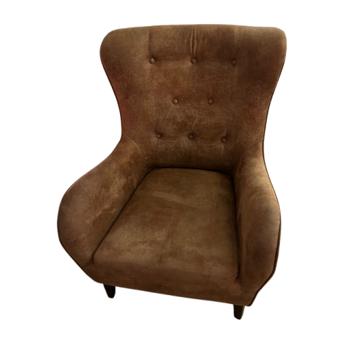 Eco Leren Fauteuil Cognac Kleur Heel Netjes