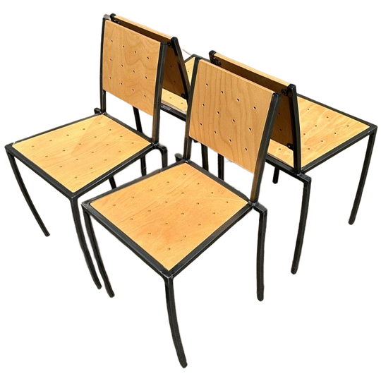 Vintage Stoelen '90S - Hout En Metaal | Stapelbaar 1