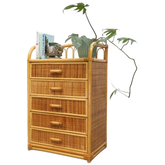 Vintage Ladekast | Rotan | Manou | 5 Lades 1