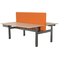 Vepa Benchwerkplek, (2X) 180 X 80 Cm, Eiken Blad, Hoogte Instelbaar D.M.V. Handslinger, Oranje Sc