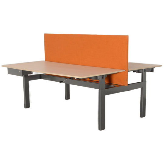 Vepa Benchwerkplek, (2x) 180 X 80 Cm, Eiken Blad, Hoogte Instelbaar D.m.v. Handslinger, Oranje Sc 1