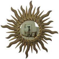 Sixties Sunburst Butler Spiegel Zonnespiegel Bol Glas Hars 43Cm