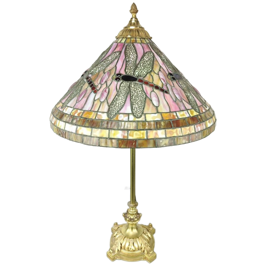 Xl Tiffany Lamp Met Libellen Op Bronzen Voet 1