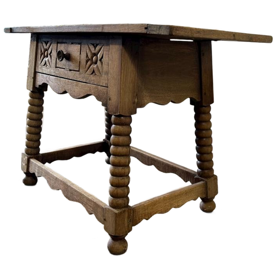 Vintage Houten Bobbin Console Tafel / Sidetable 1