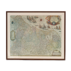 Zeer Zeldzame Antieke Kaart Van De Xvii Provinciën, Door Willem Blaeu, Ca. 1635 thumbnail 1