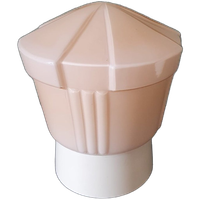 Art Deco Thabur Plafondlamp In Creme Kleur Bijna Tegen Roze Aan.