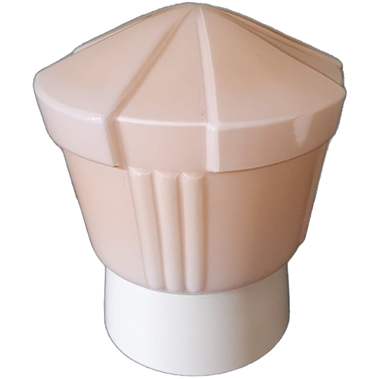 Art Deco Thabur Plafondlamp In Creme Kleur Bijna Tegen Roze Aan. 1