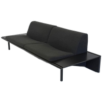 Harvink The Mission Bank Met Zwart Frame Donkergrijze Stof
