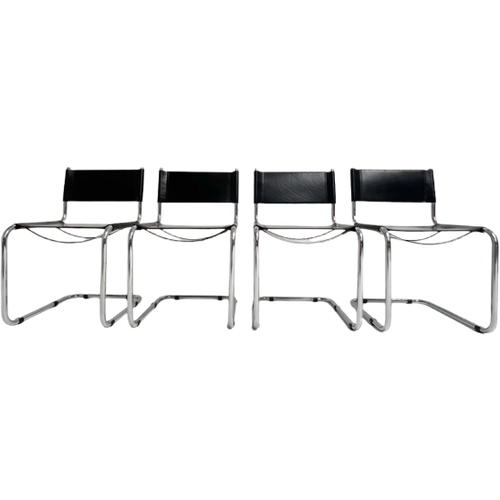 Set Van 4 Lederen S33 Marcel Breuer & Mart Stam Stoelen