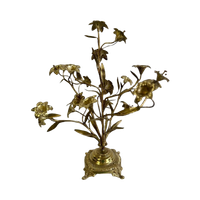 Vintage Messing Candelabra / Bloemen Decoratie / Kandelaar