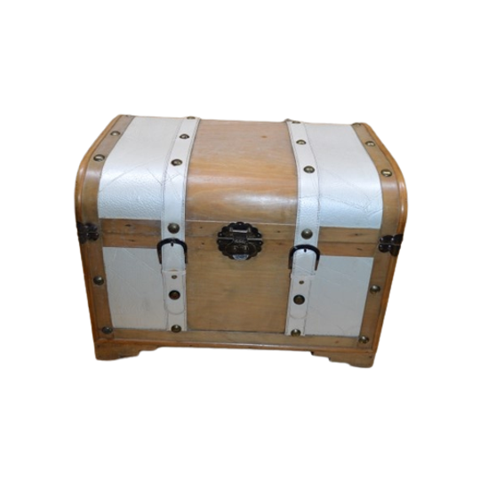 Decoratie Koffer Hout Met Leer 1