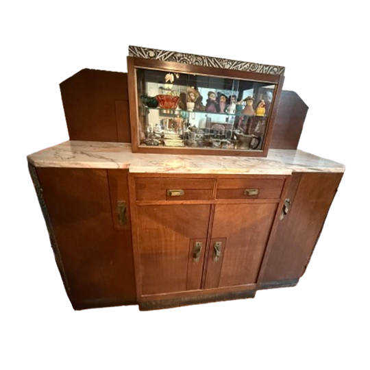 Prachtige Art Deco Buffetkast Met Marmer 1