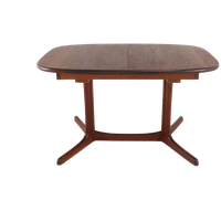Ovalen 2x Verlengbare Eettafel Massief Teak Deens