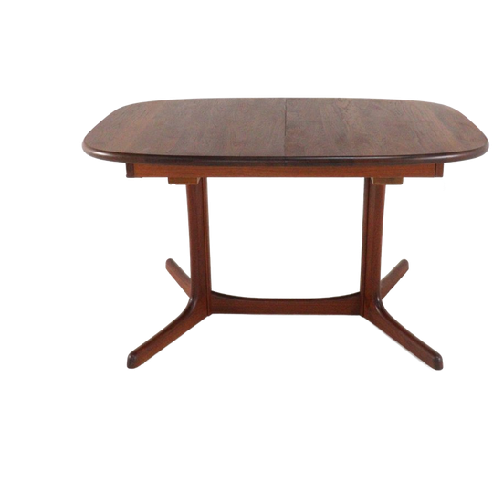 Ovalen 2x Verlengbare Eettafel Massief Teak Deens 1