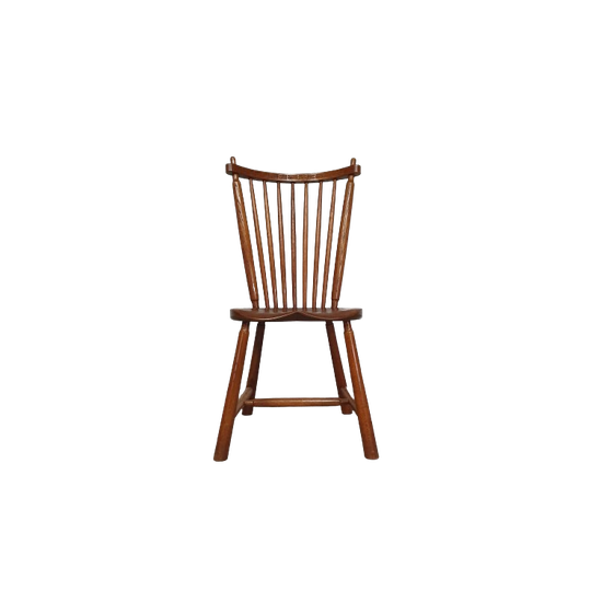 De Ster Geldermalsen Spindle Back Dining Chair 6 X In Solid Oak. With A Small Carved Decoration I 1