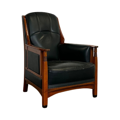 Art Deco Schuitema Mannelijke Fauteuil – Tijdloze Luxe En Comfort