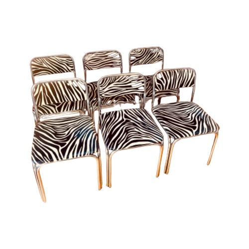 Set Van 6 Seventies Zebra Stoelen