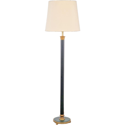 Regency Groen Leer Vloerlamp Goud Lamp Vintage Neoclassic