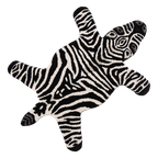 Vloerkleed Zebra 60X90 Cm Zwart Wit Wol - Clayre En Eef - Dieren Tapijt thumbnail 1