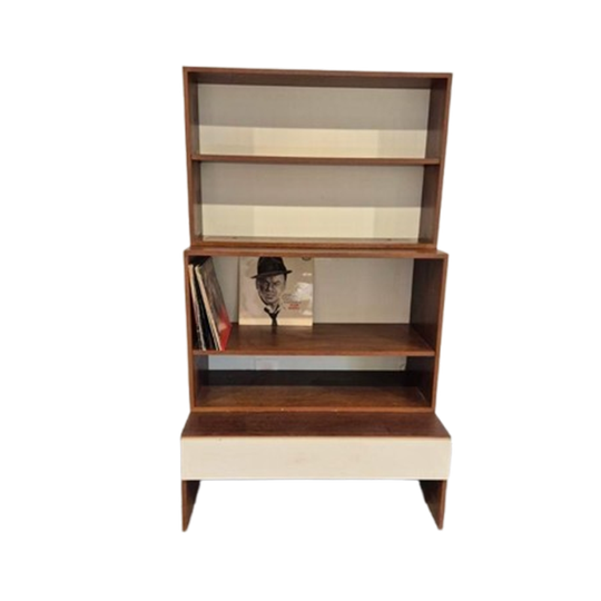 Vintage Pastoe Boeken En Lp Elpee Vinyl Kast Design 1