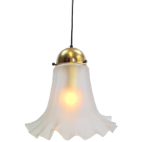 Vintage Peill & Putzler Hanglamp Glas Messing Germany ´60