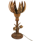 Vintage Houten Lamp Lotus Bloem thumbnail 1